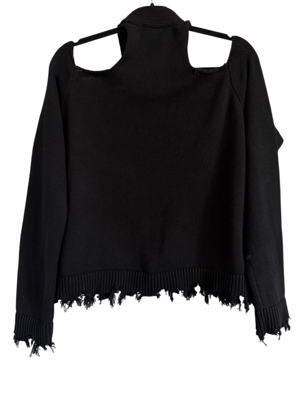 525 America Black Cutout Shoulder Button-Up Cardigan - Picture 4 of 4